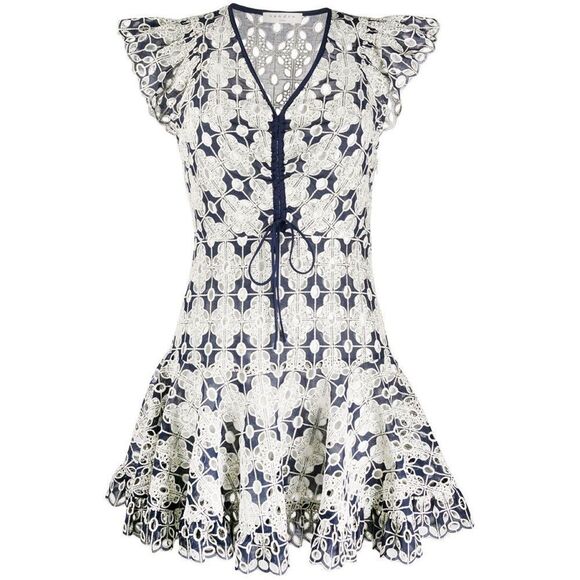 Sandro Dresses & Skirts - 𝅺NWT Sandro Elie Eyelit-Lace Mini Dress Sz 34